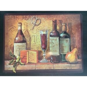 Benson Mills Bordeaux 100 percent Cork Placemat Wine Cheese Fruit 15.5"x11.5"